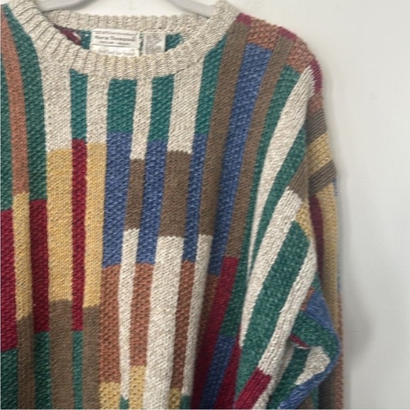 Vintage Norm Thompson Vibrant Striped Crewneck Sweater - Picture 5 of 10